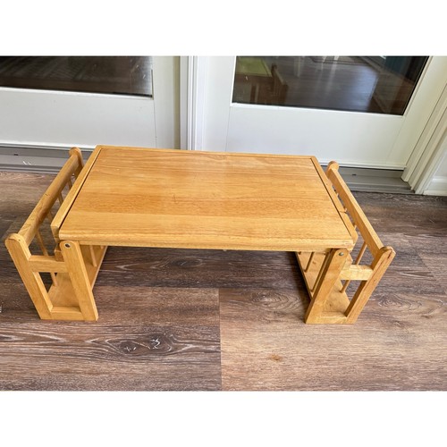 Wood breakfast bed serving - breakfast, in